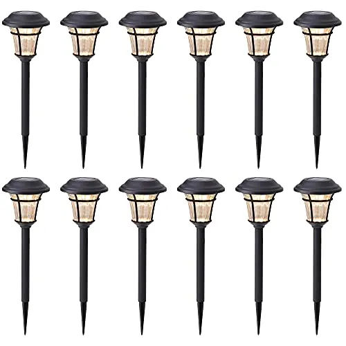 12 Pack Solar Pathway Lights Outdoor Solar Garden Lights for Patio, Yard, Driveway