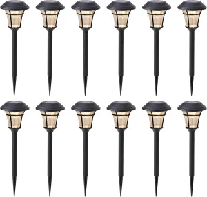 12 Pack Solar Pathway Lights Outdoor Solar Garden Lights for Patio, Yard, Driveway