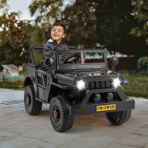 12V Kids Ride on Truck with Remote Control and 3 Speeds for Children-Black