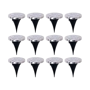 12x Solar Powered LED Buried Inground Recessed Light Garden Outdoor Deck Path