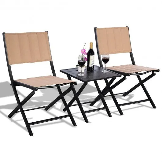 3 pcs Folding Bistro Outdoor Table Chairs