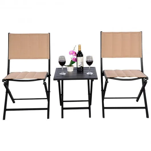 3 pcs Folding Bistro Outdoor Table Chairs