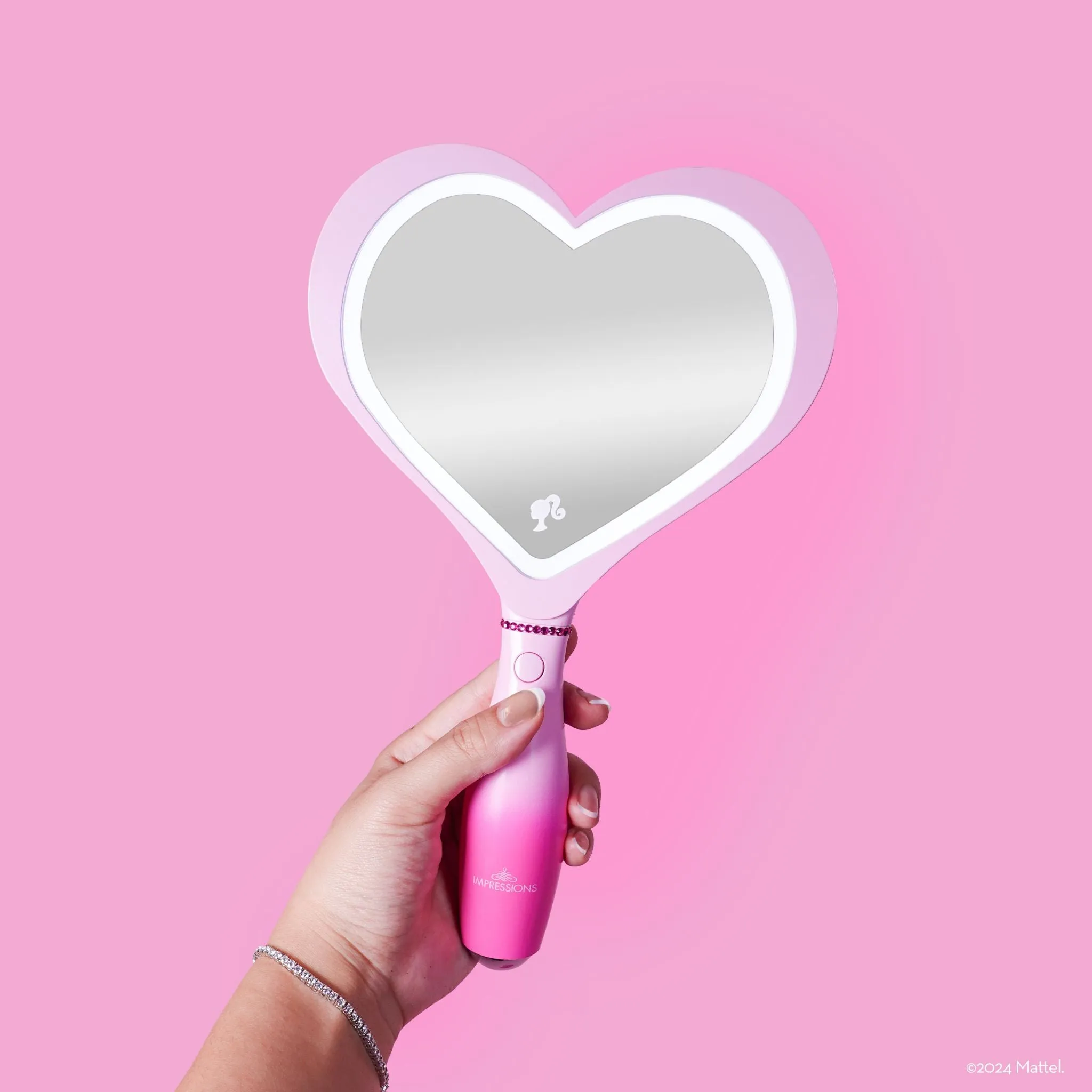 Barbie™ LED Handheld Makeup Mirror with Standing Base