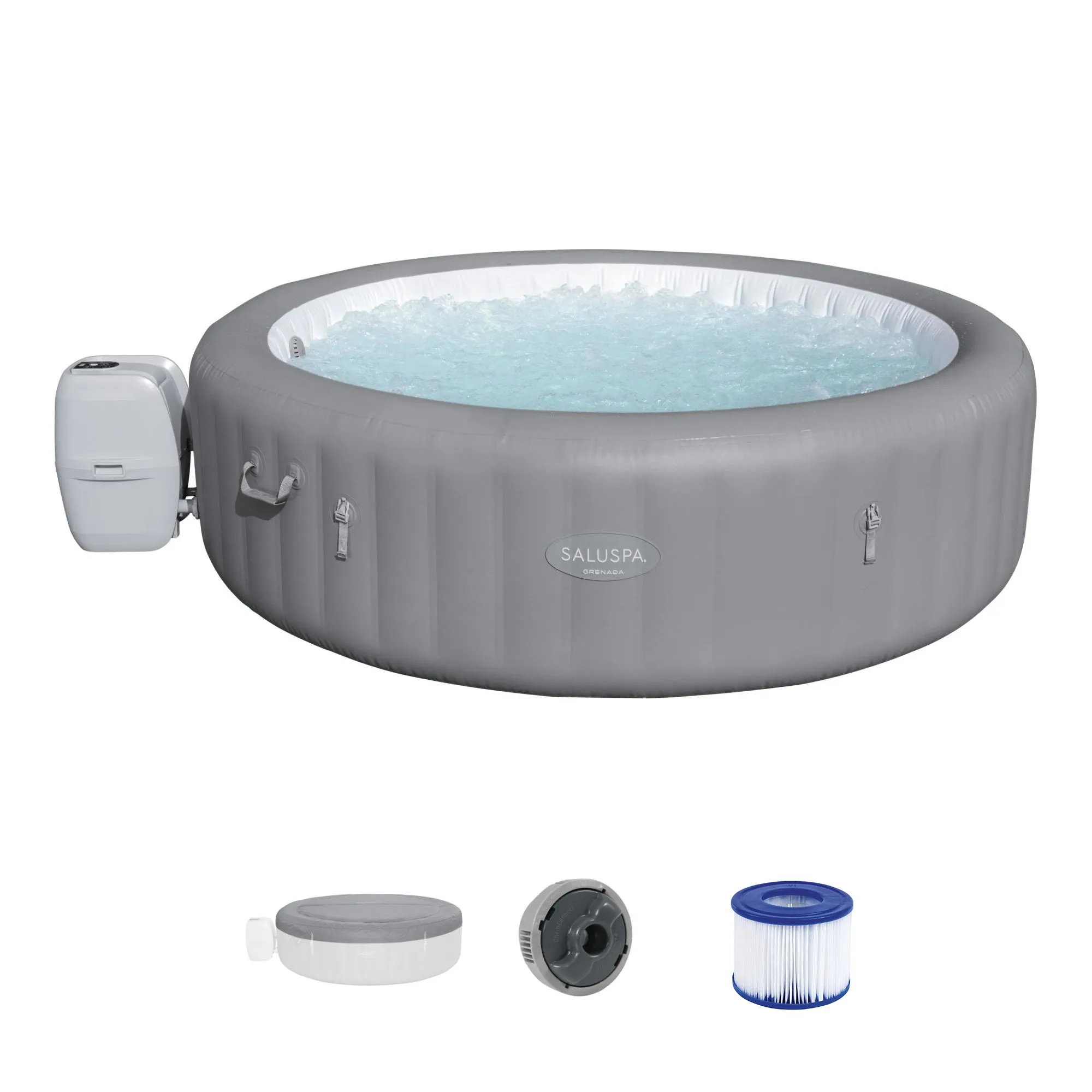 Bestway SaluSpa Grenada AirJet Inflatable Hot Tub w/Pool and Spa Seat (2 Pack)