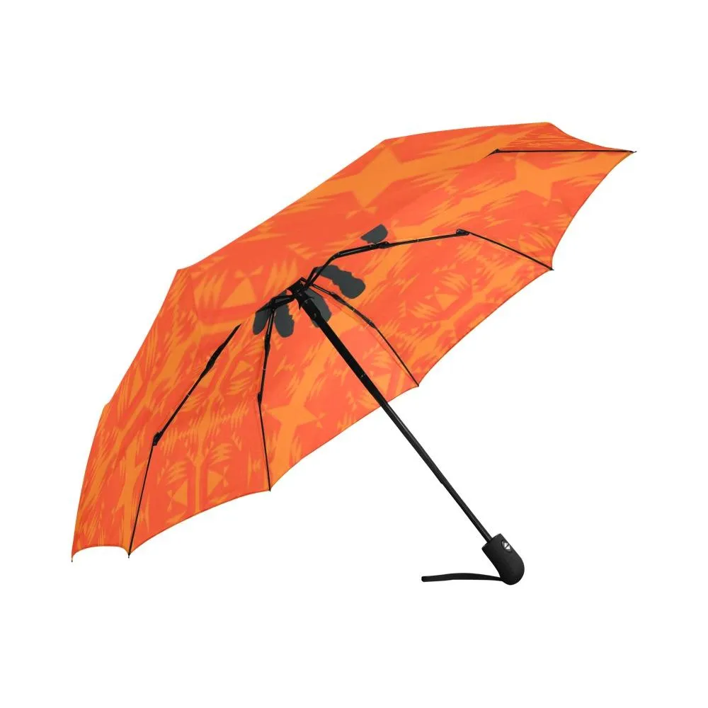 Between the Mountains Orange A feather for each Auto-Foldable Umbrella