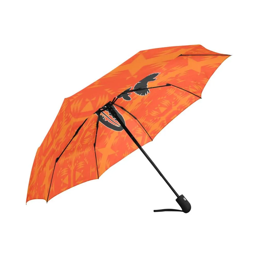 Between the Mountains Orange Bring Them Home Auto-Foldable Umbrella