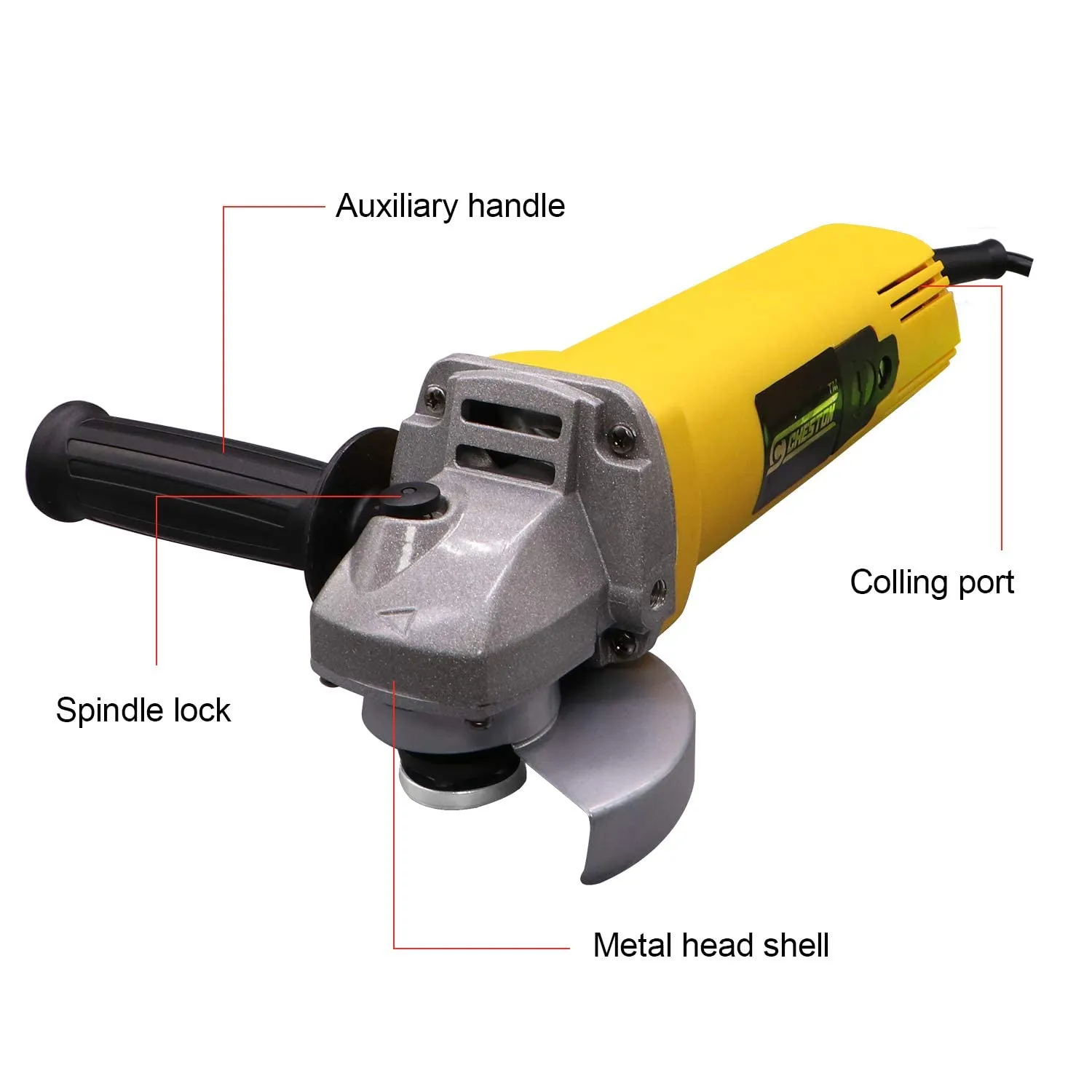 Cheston 850W Angle Grinder for Grinding, Cutting, Polishing (4 inch/100mm)   Set of 5 Grinding Wheels