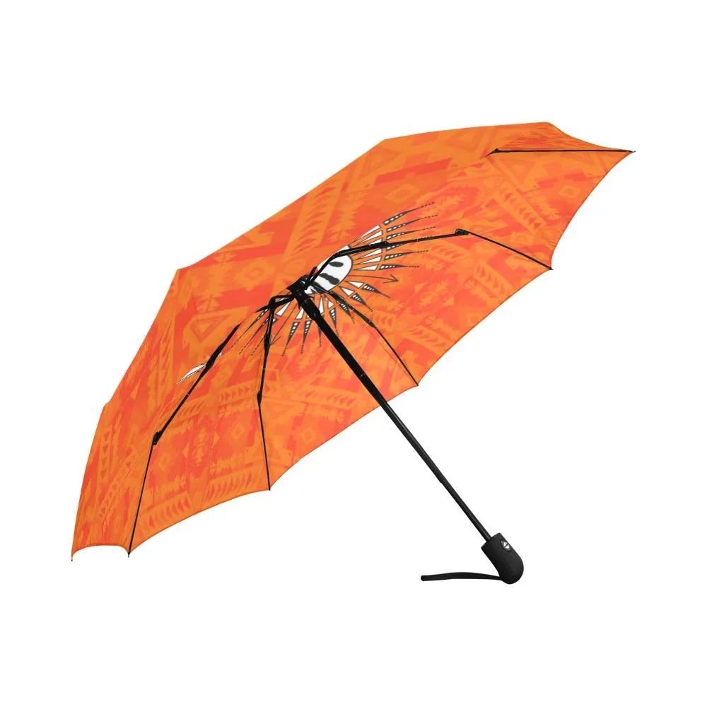 Chiefs Mountain Orange Feather Directions Auto-Foldable Umbrella