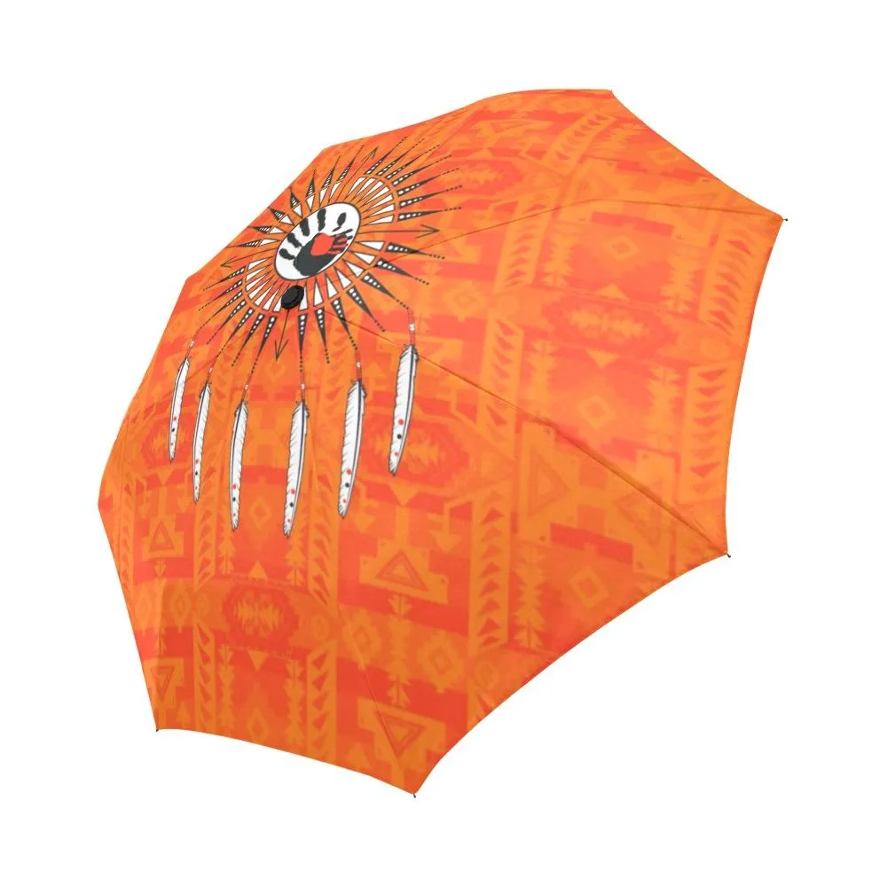 Chiefs Mountain Orange Feather Directions Auto-Foldable Umbrella