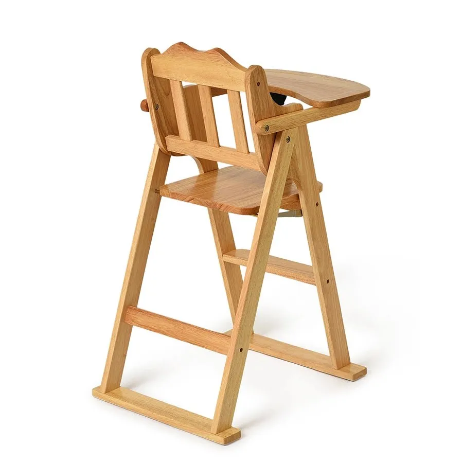 Cuddle Rubber Wood Brown High Chair