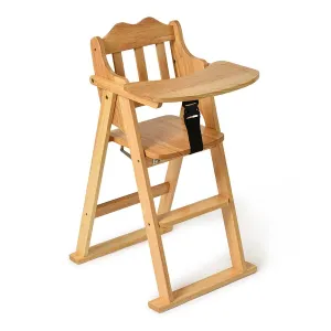 Cuddle Rubber Wood Brown High Chair