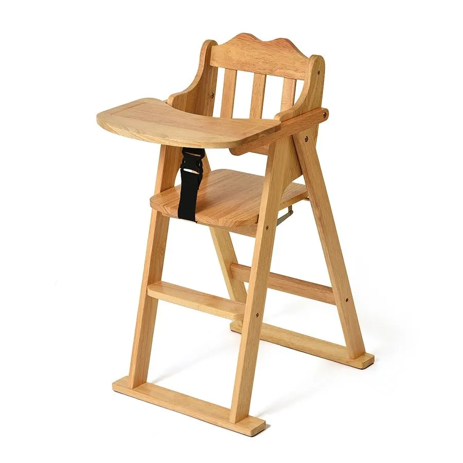 Cuddle Rubber Wood Brown High Chair