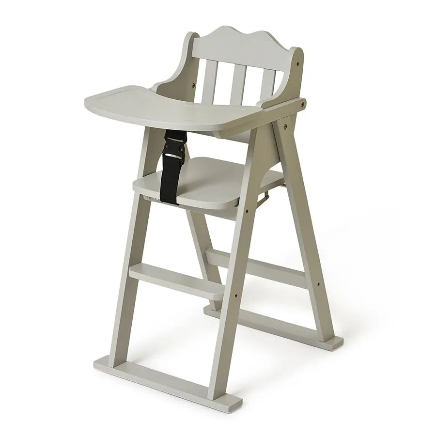 Cuddle Rubber Wood Grey High Chair