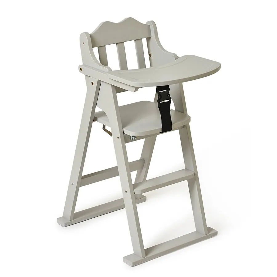 Cuddle Rubber Wood Grey High Chair