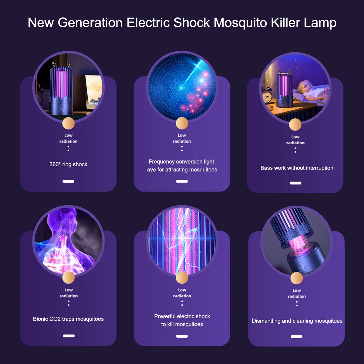 Electric Insect UV Zapper Mosquito Killer Pest Catcher Lamp Fly Bug Indoor Trap