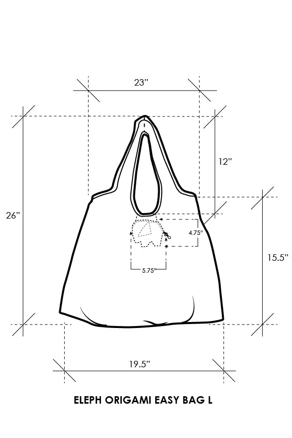 Eleph Origami Easy Bag L - Bai Sri : Green