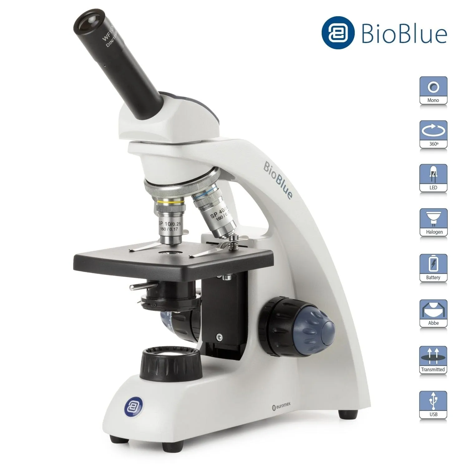 Euromex BioBlue Series Portable Monocular Compound Microscope