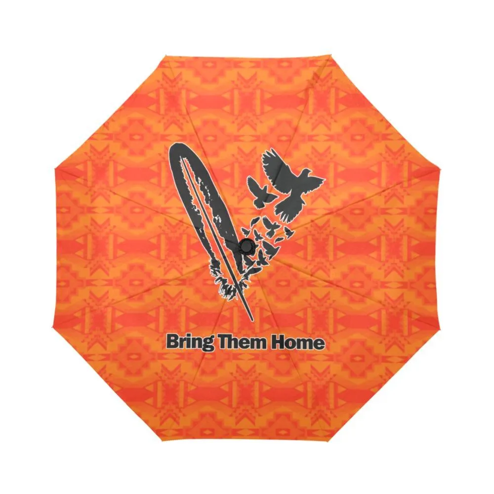 Fancy Orange Bring Them Home Auto-Foldable Umbrella