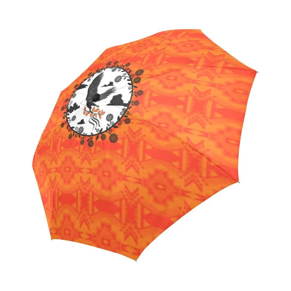 Fancy Orange Carrying Their Prayers Auto-Foldable Umbrella