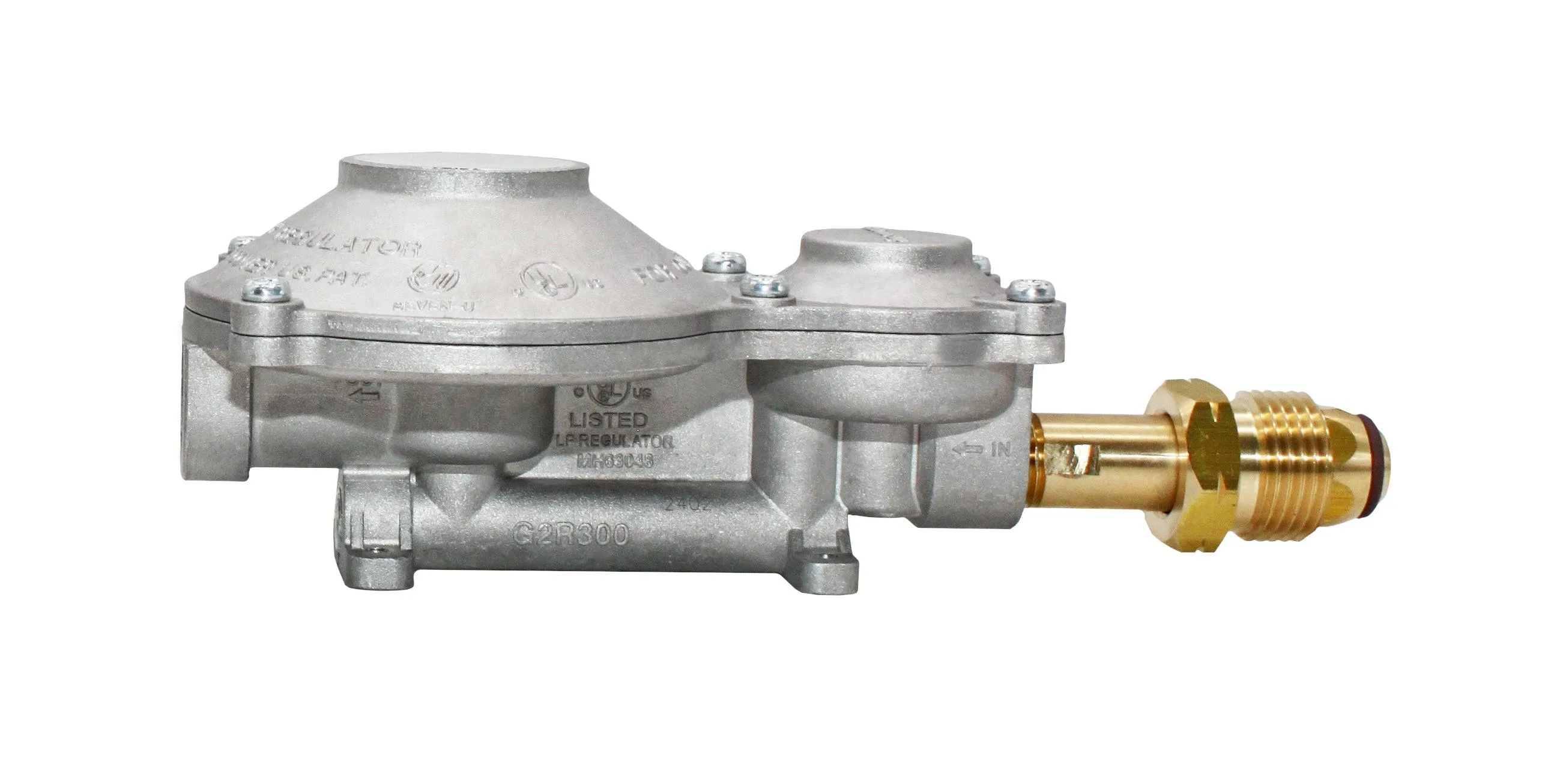 Flame King 2-Stage 300,000 BTU Propane LP Horizontal Super Compact Regulator