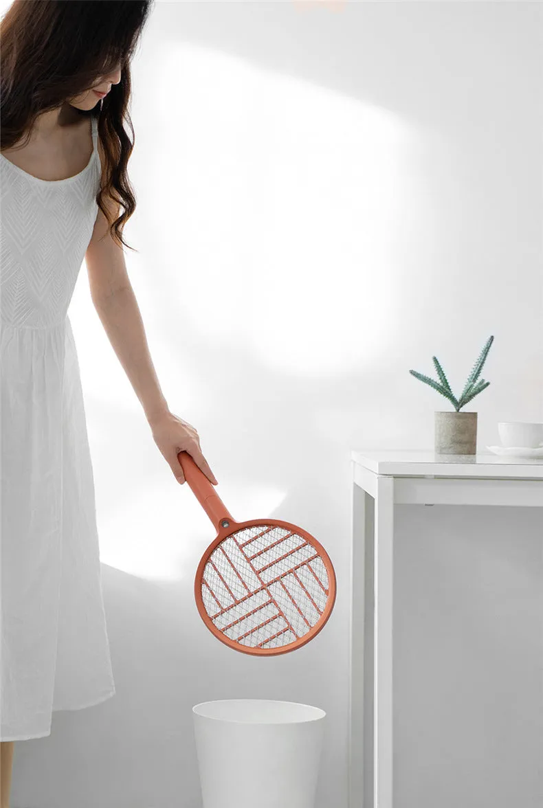 Foldable electric mosquito swatter charger