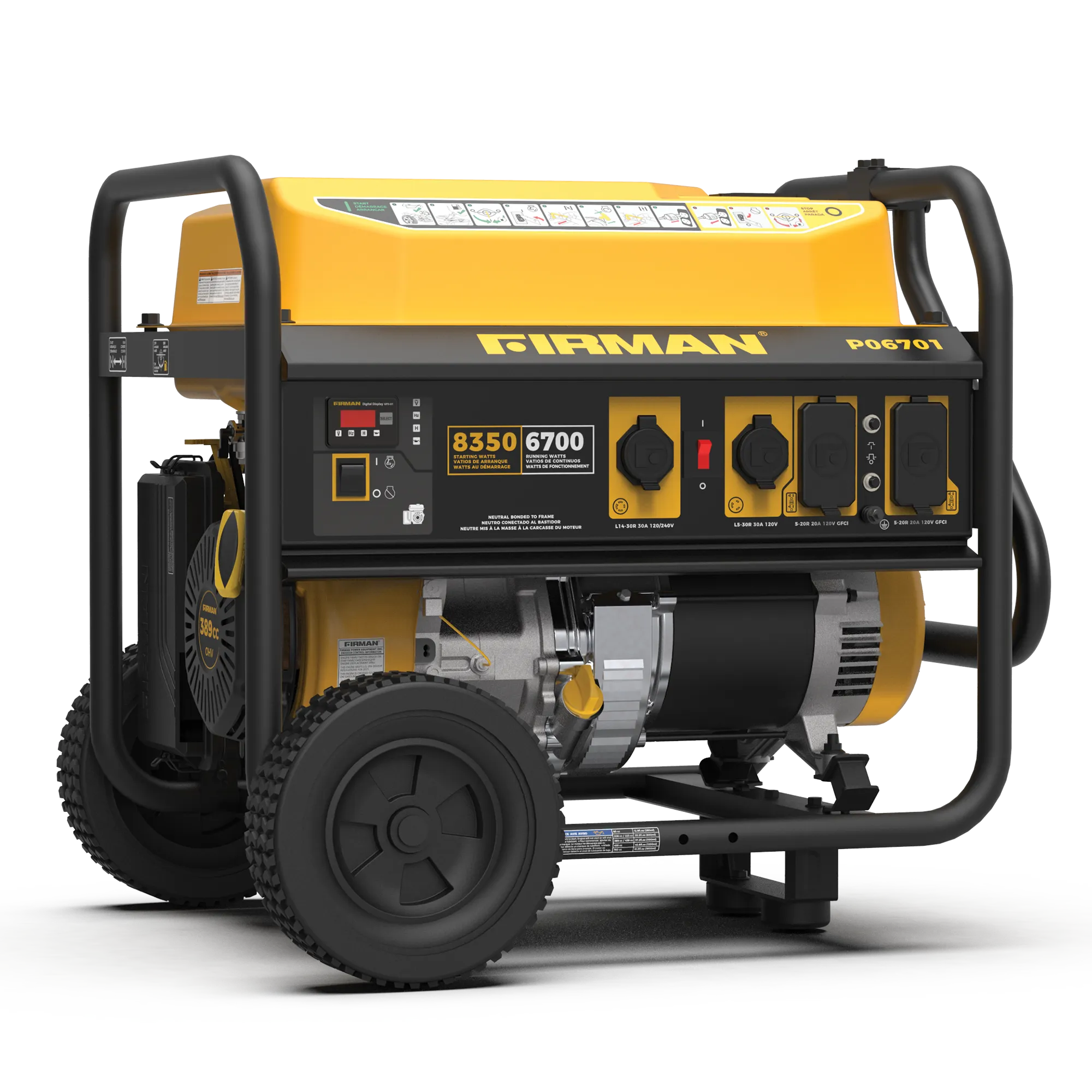 Gas Portable Generator 8350W Recoil Start 120/240V