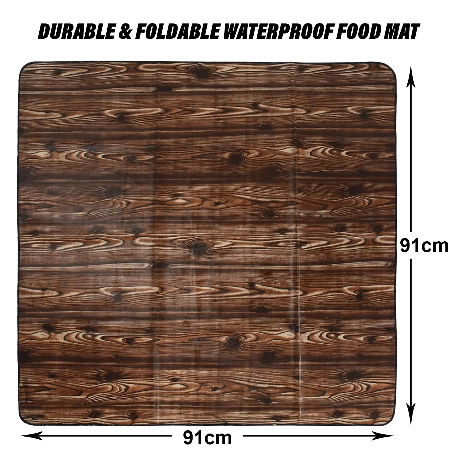 Heart Home Food Mat | Wooden Texture Bed Server | Laminated Bed Protector for Home | Bed Server for Bedsheet | 36 Inch | Pack of 2 | Dark Brown