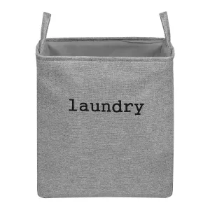 Heart Home Laundry Basket | Square Foldable Laundry Basket | Jute Storage Bag with Handles | Clothes Basket for Home | Toy Storage Basket | 40 LTR | Gray