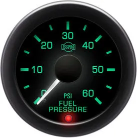 Isspro 2 1/16" 0-60PSI Fuel Pressure Gauge with Built-in Warning Light