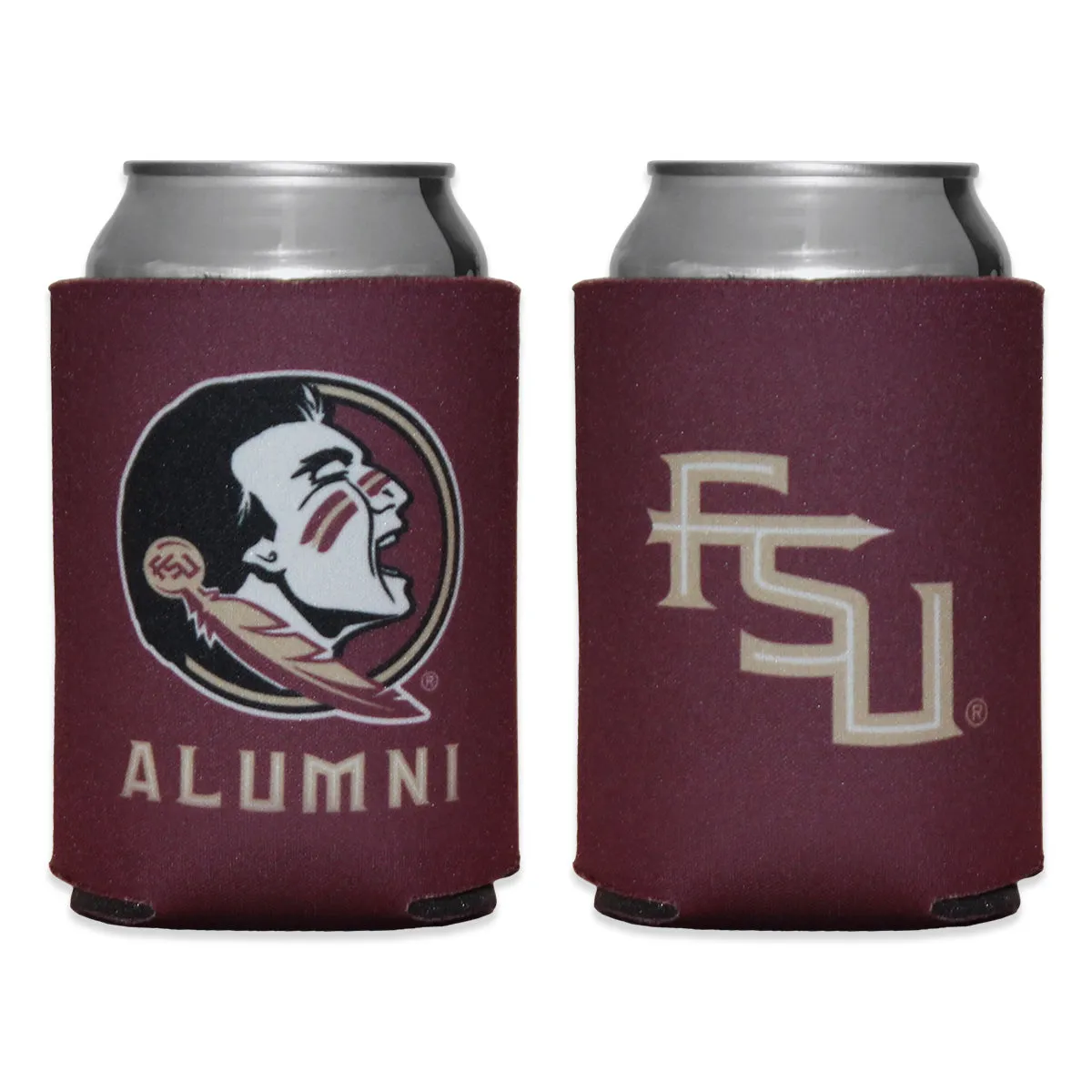 Jardine Seminole Logo Alumni/Stacked FSU Can Cooler 2pk - Garnet