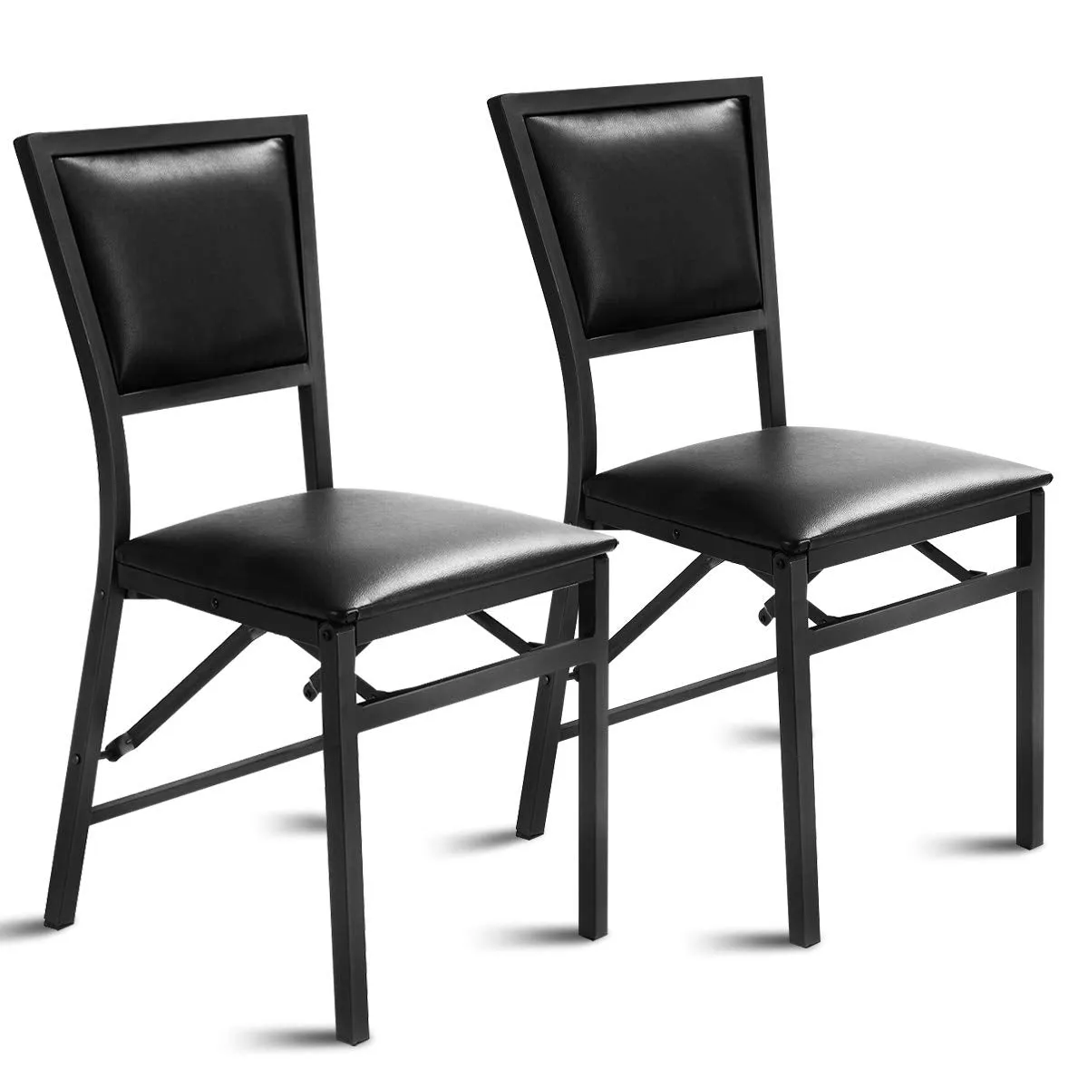 KOMFOTT Folding Dining Chairs Set of 2/4 with Padded Seats, Sturdy Metal Frame