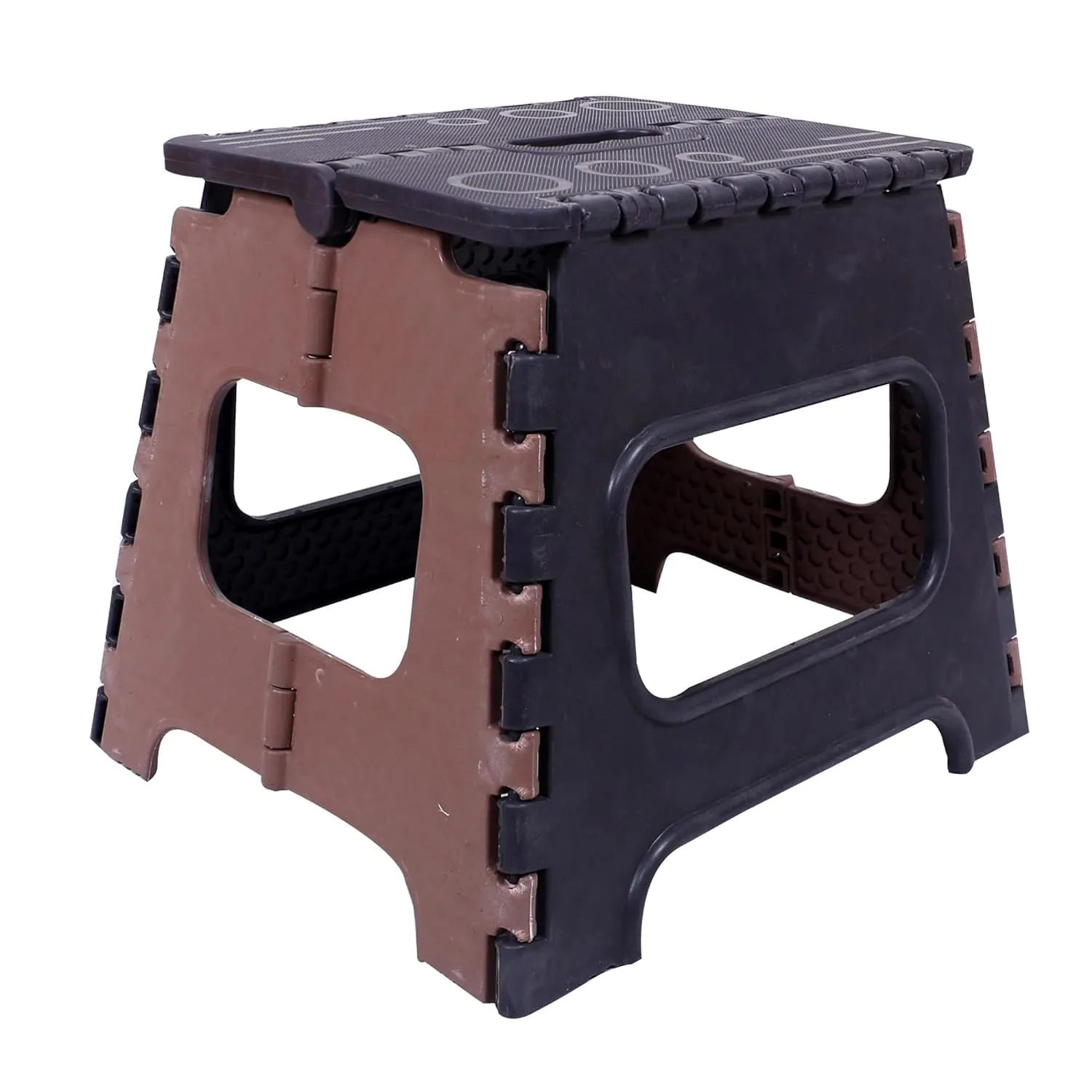 Kuber Industries 12 Inch Foldable Stool for Traveling|Heavy-Duty Step Stool for Adults|Perfect for Bathroom, Kitchen, Garden-Pack of 2 (Brown)