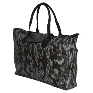 Kuber Industries Camouflage Print Rexine Shopping Bags/Grocery Bag for Carry Grocery, Fruits, Vegetable with Handles (Black) 54KM4021