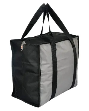 Kuber Industries Rexine Shopping Bags/Grocery Bag for Carry Grocery, Fruits, Vegetable with Handles (Grey) 54KM4017