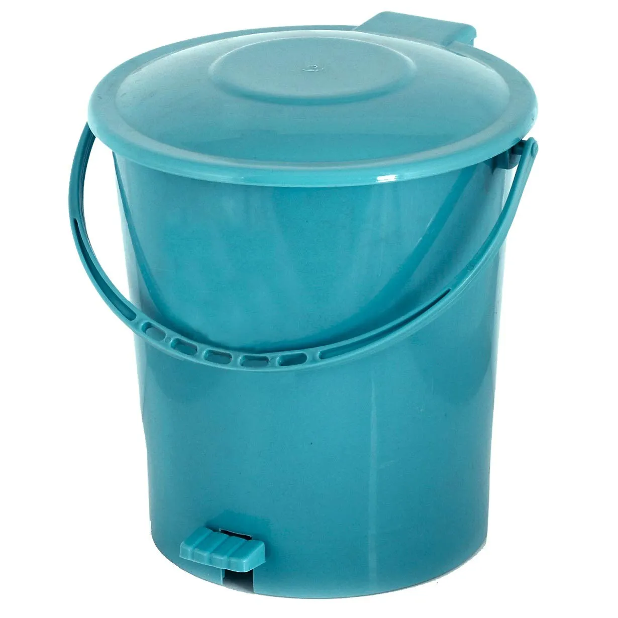 Kuber Industries Step-On Pedal Dustbin|Small Dustbin For Kitchen|Garbage Bin with Handle|Capicity 10 Liters|Pack of 2 (Green)