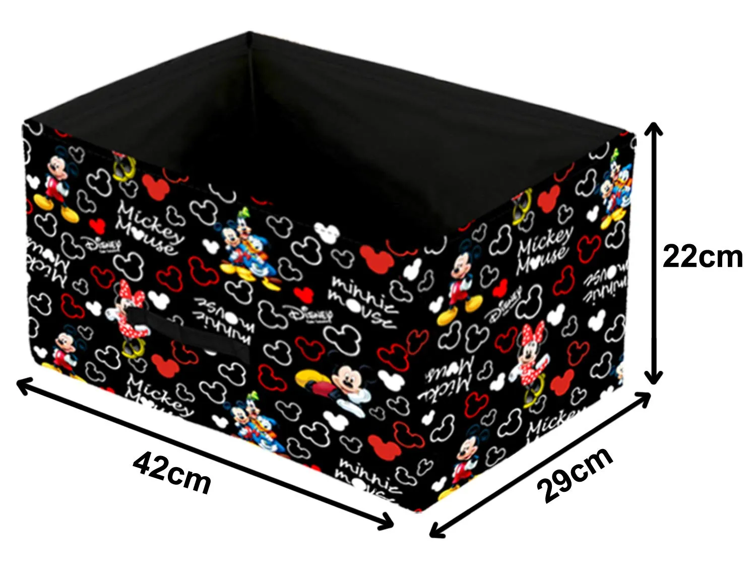 Kuber Industries Storage Box|Toy Box Storage For Kids|Foldable Storage Box|Disney Mickey Print|Pack of 5 (Black)