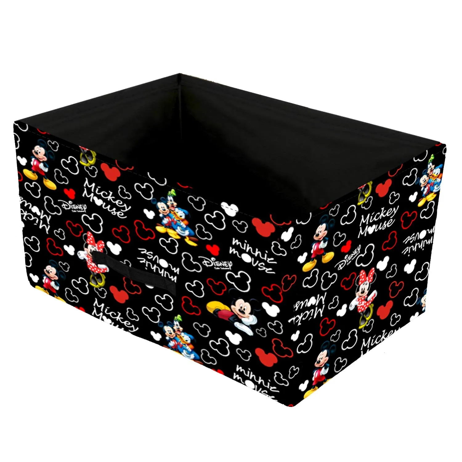 Kuber Industries Storage Box|Toy Box Storage For Kids|Foldable Storage Box|Disney Mickey Print|Pack of 5 (Black)