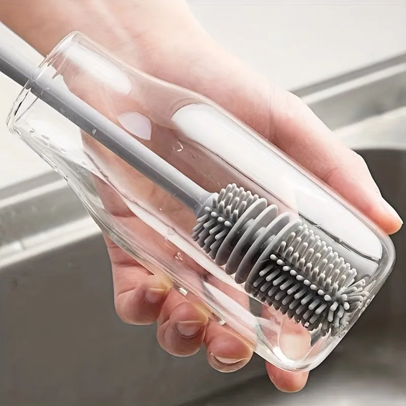 Long Handle Silicone Bottle Brush Easy Cup and Bottle Cleaning