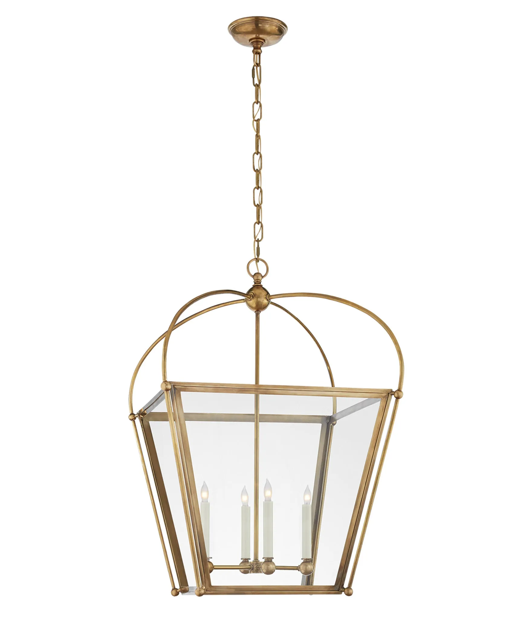 Medium Plantation Lantern, Antique Brass