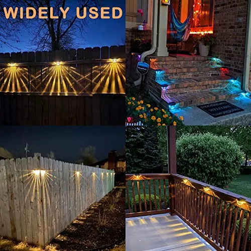 Melunar Solar Deck Lights, 6 Pack Outdoor Waterproof LED Lights for Patio, Stairs,Yard, Garden Pathway, Step and Fences, 10 Lumens, Warm White/Color Changing Lighting