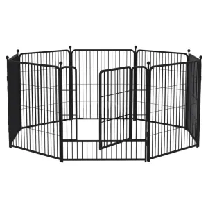 Multifunctional Pet Playpen 24" Steel Fence, 8 Panels, Floofi