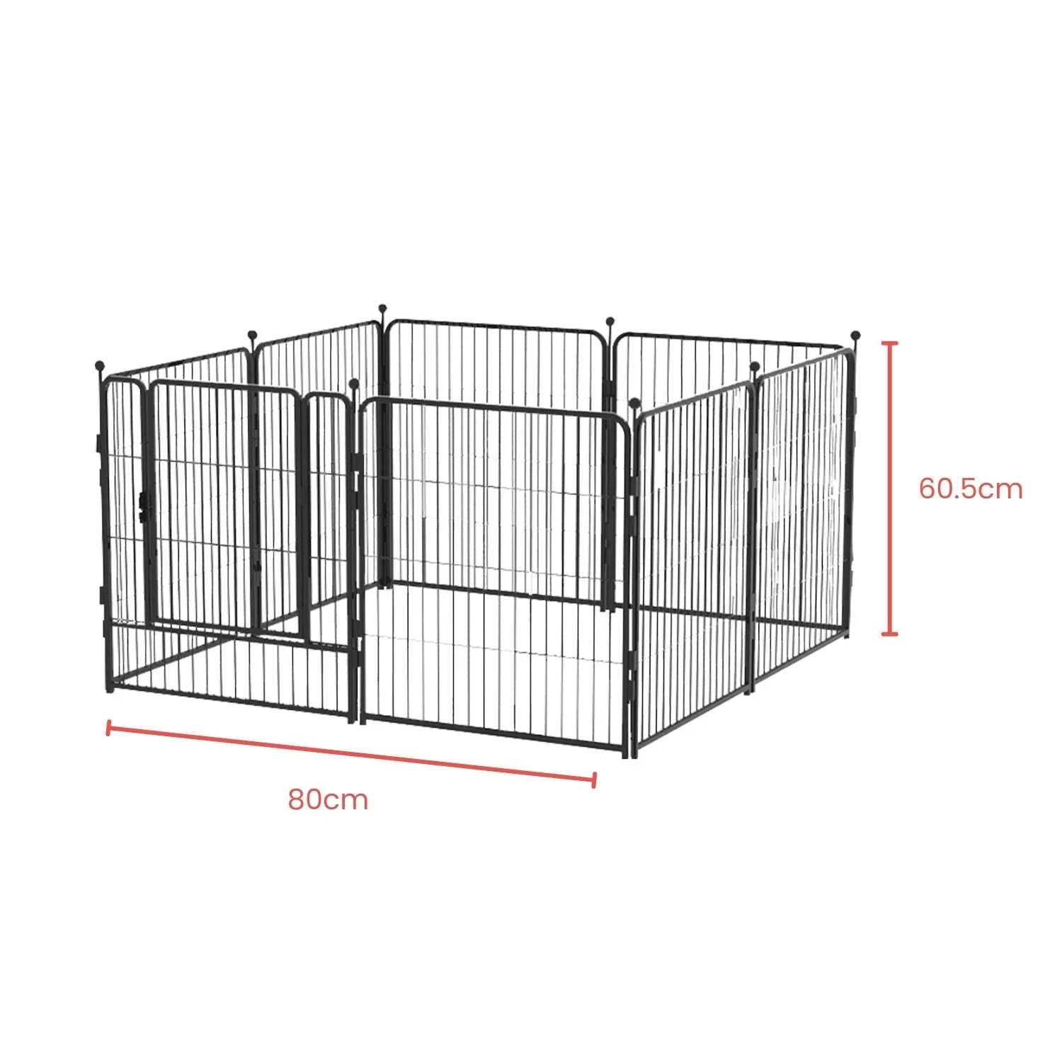 Multifunctional Pet Playpen 24" Steel Fence, 8 Panels, Floofi