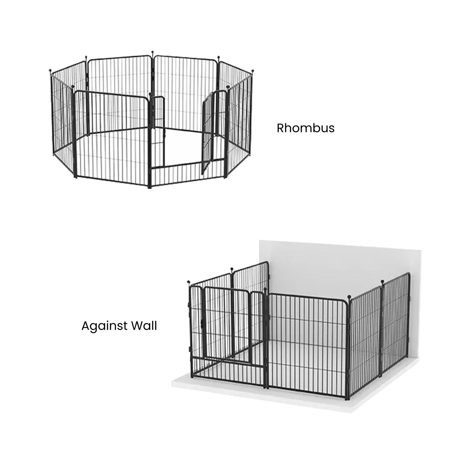 Multifunctional Pet Playpen 24" Steel Fence, 8 Panels, Floofi