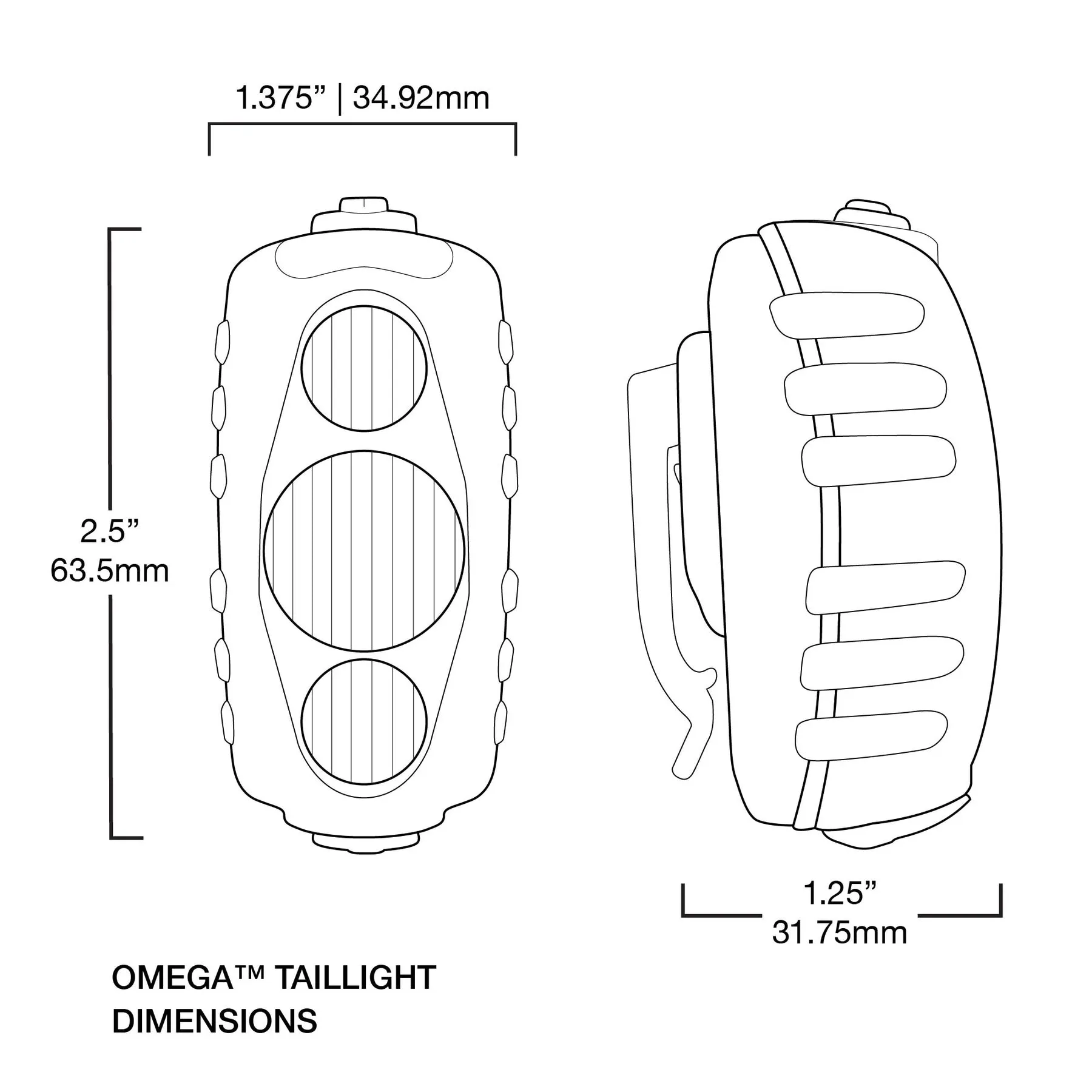 Omega 330 Lumen Rear Bike Light