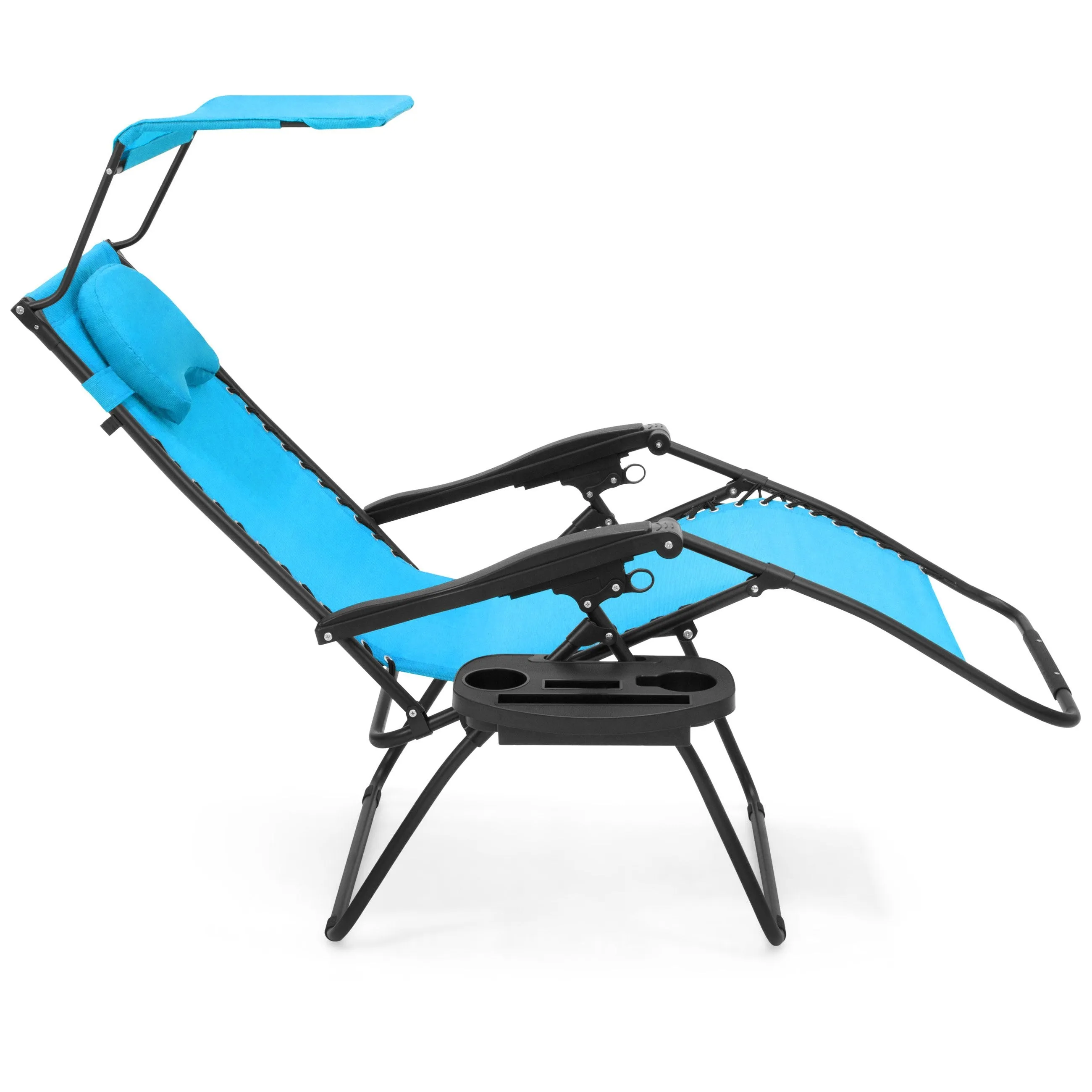 Oversized Zero Gravity Chair w/ Folding Canopy Shade Cup Holder