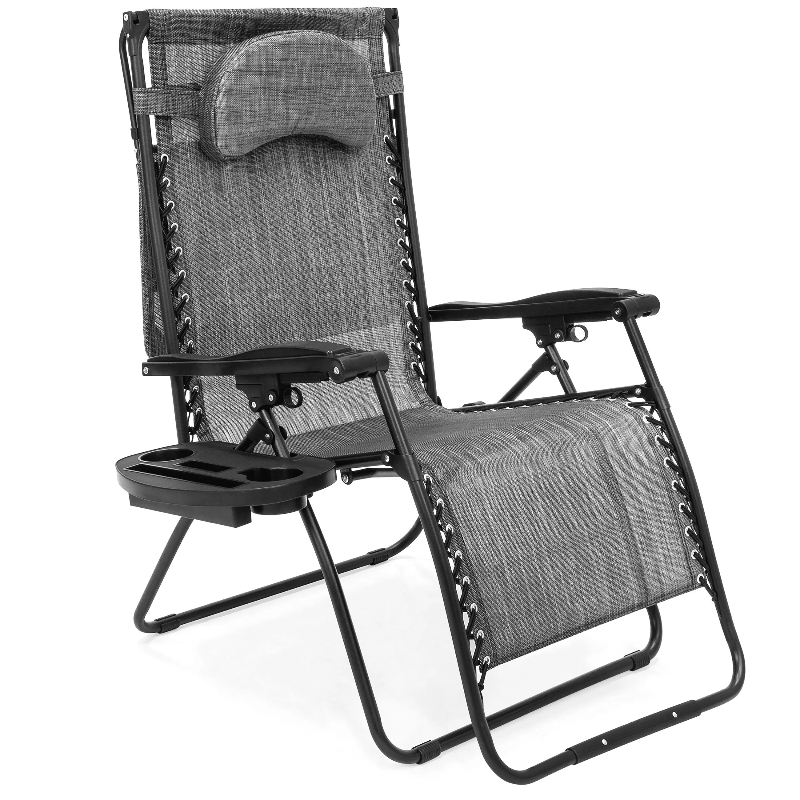 Oversized Zero Gravity Chair w/ Folding Canopy Shade Cup Holder