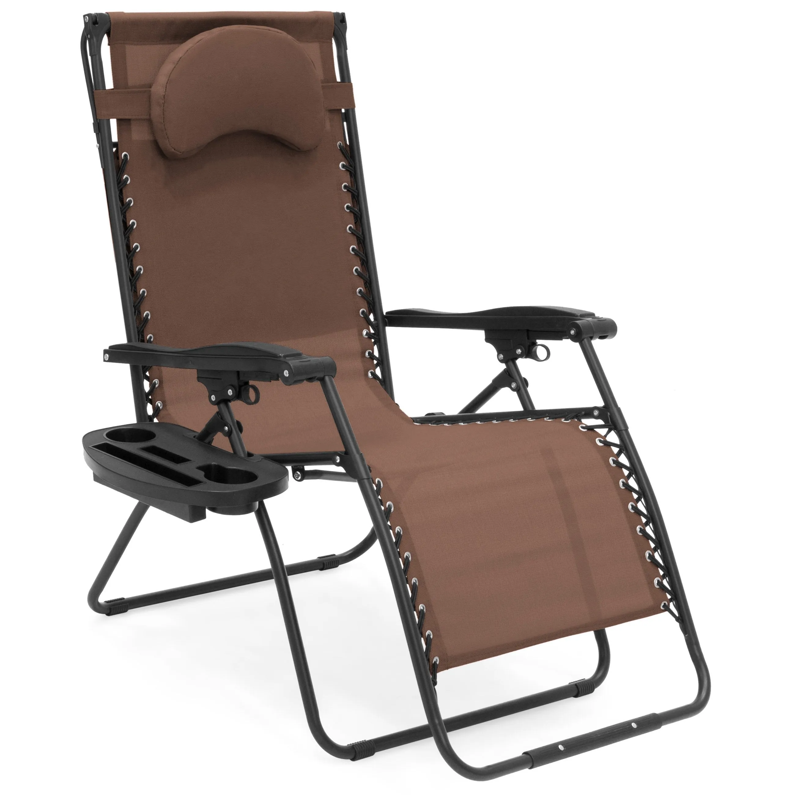 Oversized Zero Gravity Chair w/ Folding Canopy Shade Cup Holder