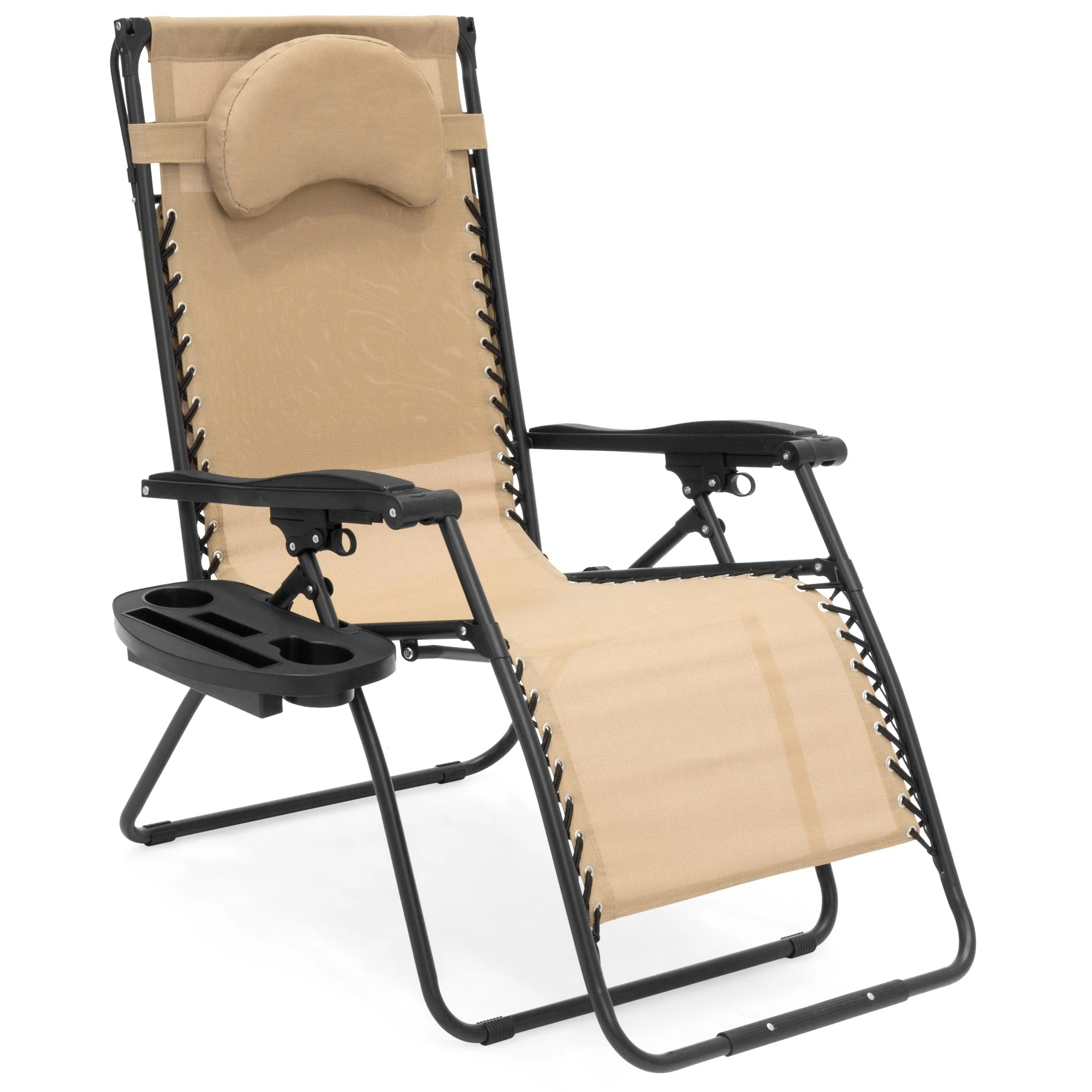 Oversized Zero Gravity Chair w/ Folding Canopy Shade Cup Holder