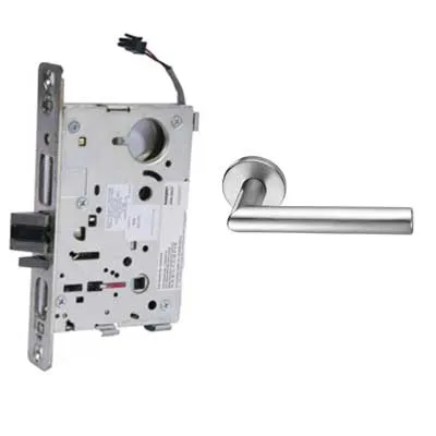 Sargent 8271-12V-LNMD-26D Electric Mortise Lock, Fail Secure, 12V, LA Keyway, LN Rose, MD Lever, Field Reversible, Satin Chrome