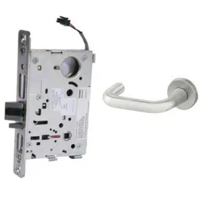 Sargent RX-8271-24V-LNJ-26D Electric Mortise Lock, Fail Secure, 24V, LA Keyway, LN Rose, J Lever, Field Reversible, Satin Chrome